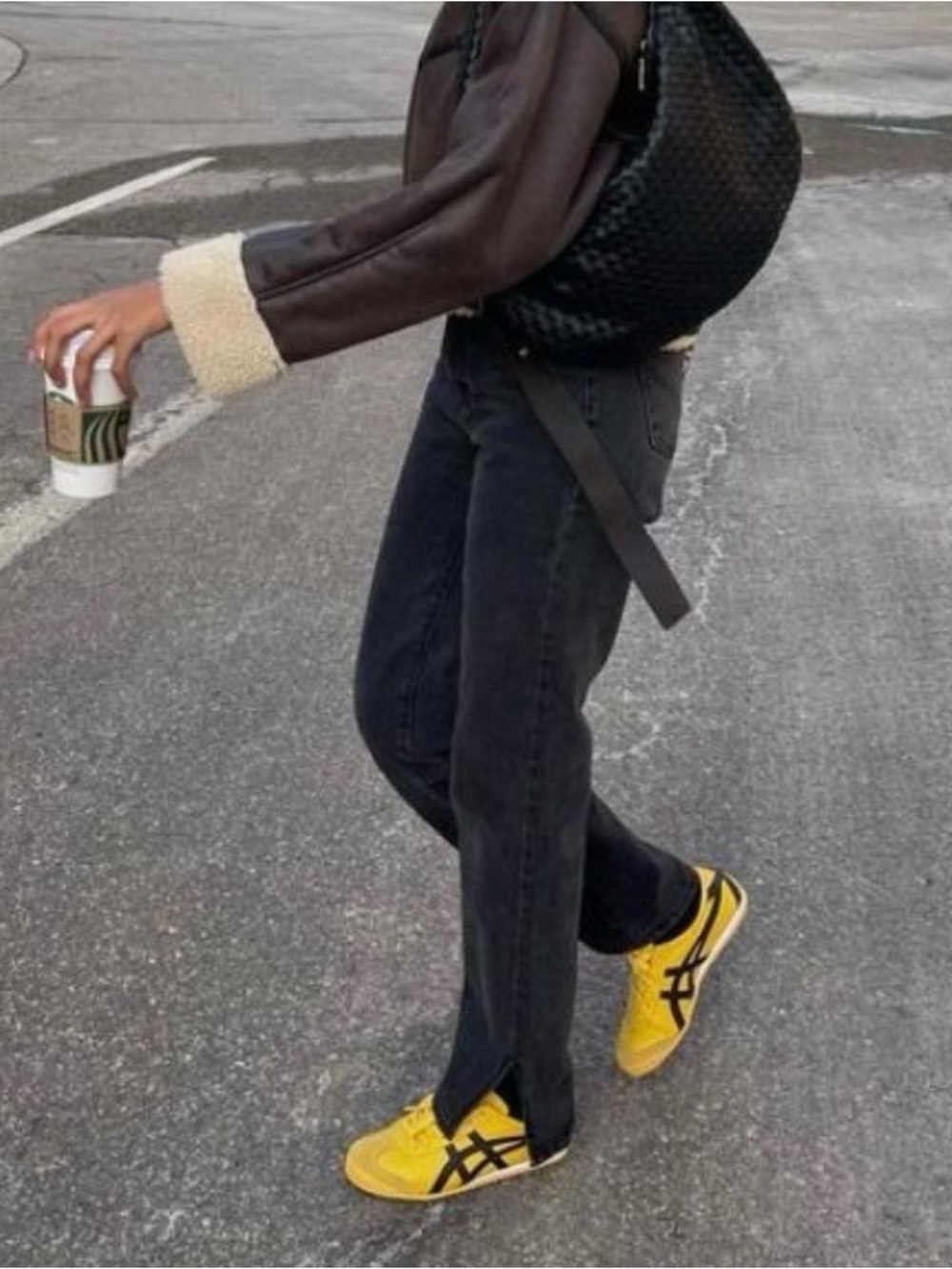 Onitsuka Tiger by Asics Yellow and Black Classic Serrano Sneakers